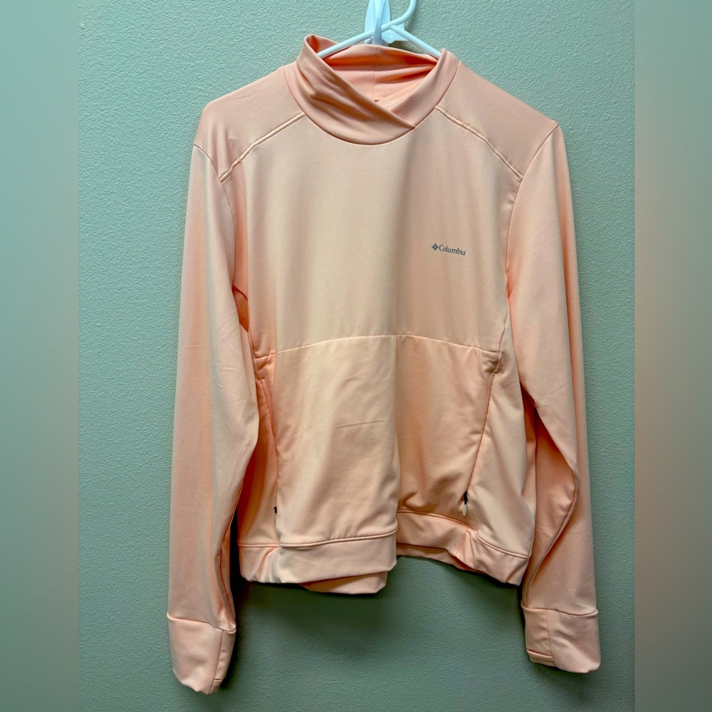 Peach Columbia XL cross boat neck sweater